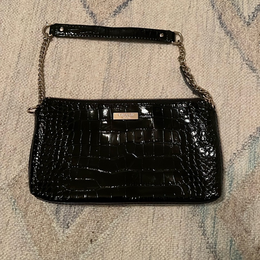 Kate spade snake skin black patent leather purse